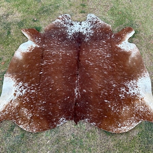 Brown and White Fur Cowhide Rug Genuine Cowskin Rug Luxury Cowhide Floor Area Rug Tricolor Real Cow Rug Brindle Cowhide Skin for Home Decor