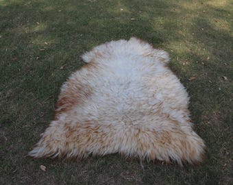 Genuine Sheepskin Rug, Mouflon Sheepskin Throw Fur, Wool Sheepskin Living Room Decorative Rug, Lambskin Bedside Cushion Rug