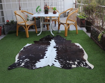 Real Cowhide Rug Brown and White-Large Cowhide Rug For Western Home Decor-Tricolor Cow Skin Rug-Brazilian Cowhide Floor Area Rug-Cow Rug
