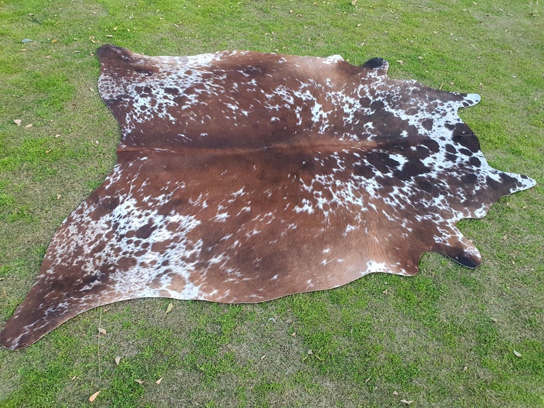 Cattle Hide Rug Cowhide Rug Speckled Brown and White - Tricolor Cow Skin Rug - Cow Hide ...