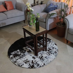 Tapis patchwork en peau de vache, fait main, décoration occidentale, tapis patchwork en peau de vache, tapis de couloir personnalisé, tapis esthétique