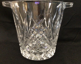 J G Durand Cut Crystal Ice Bucket Made In France 24% Lead Crystal. Villemont Pattern. 8 Inches Tall