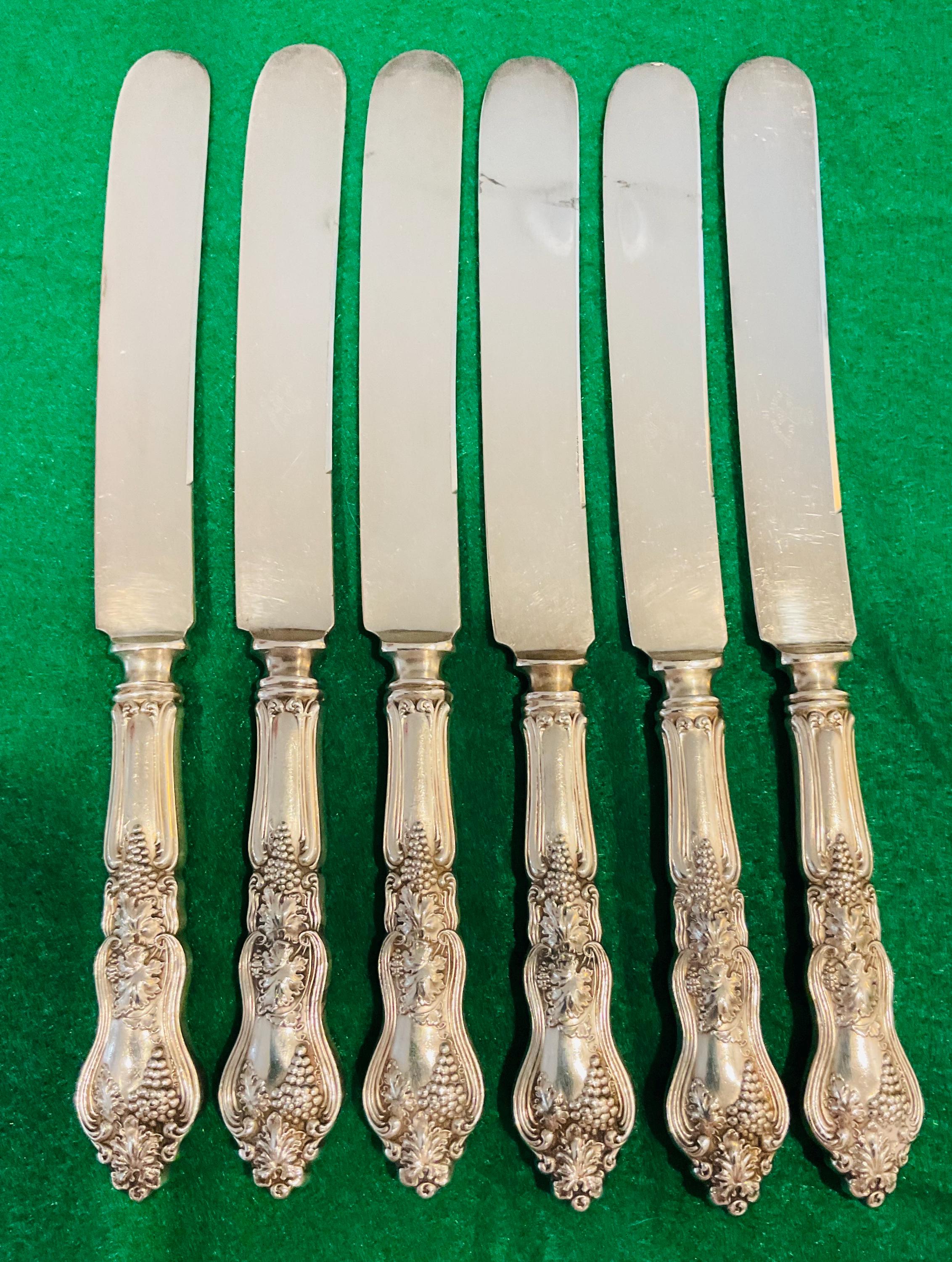 Antique American Silver Moselle Grapes Flatware Set 1906 | Edwardian ...