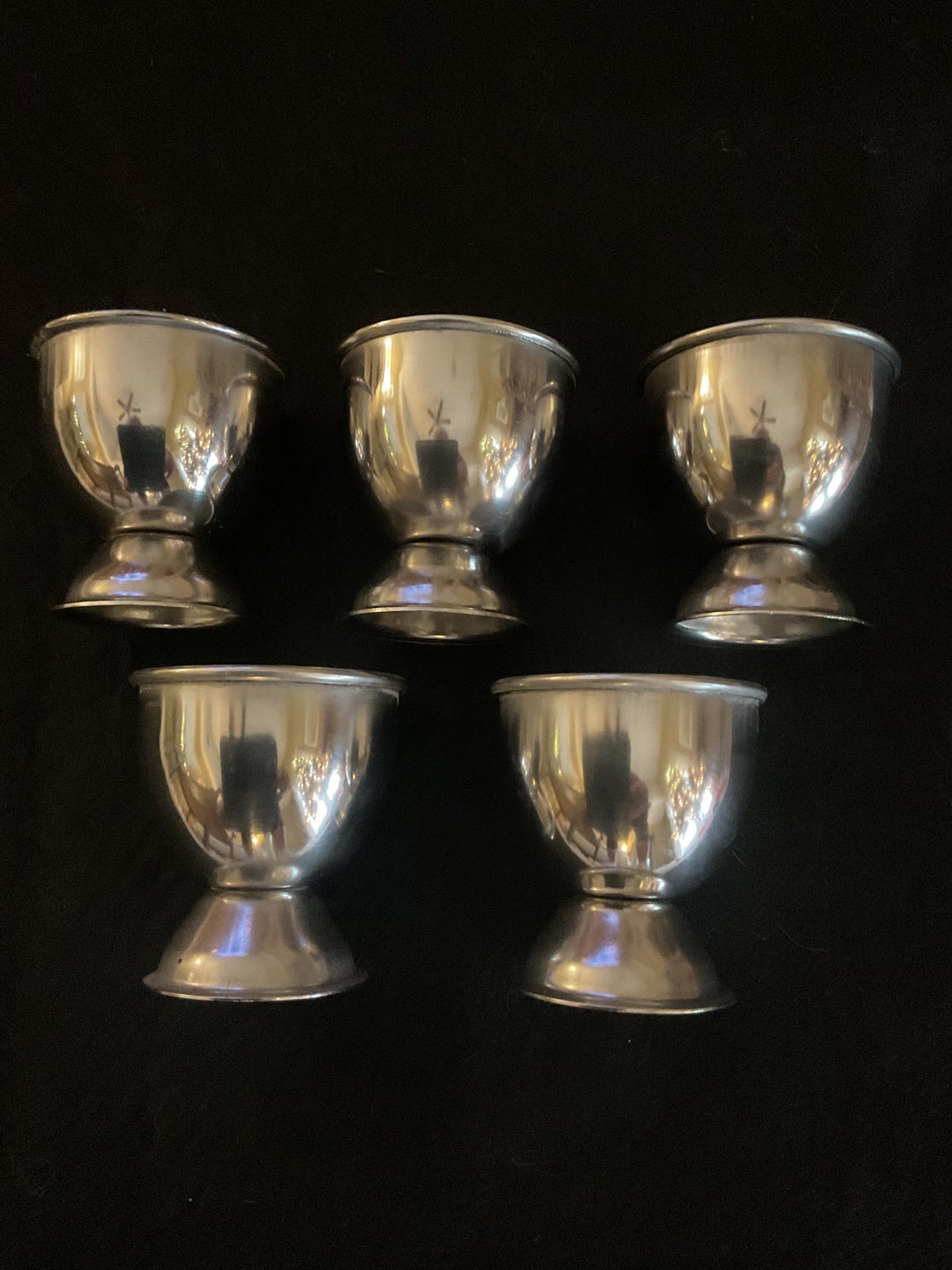 5 VINTAGE Egg Holders Stainless Steel. Soft Boiled Egg Cups 2 Etsy