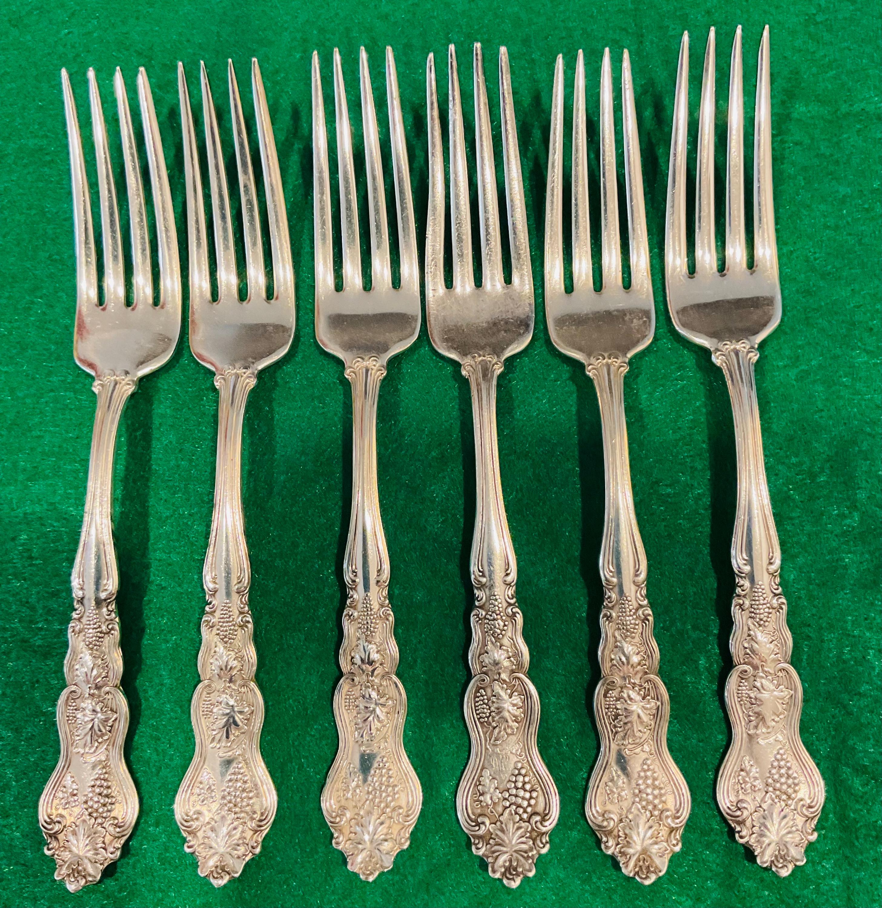 Antique American Silver Moselle Grapes Flatware Set 1906 | Edwardian ...