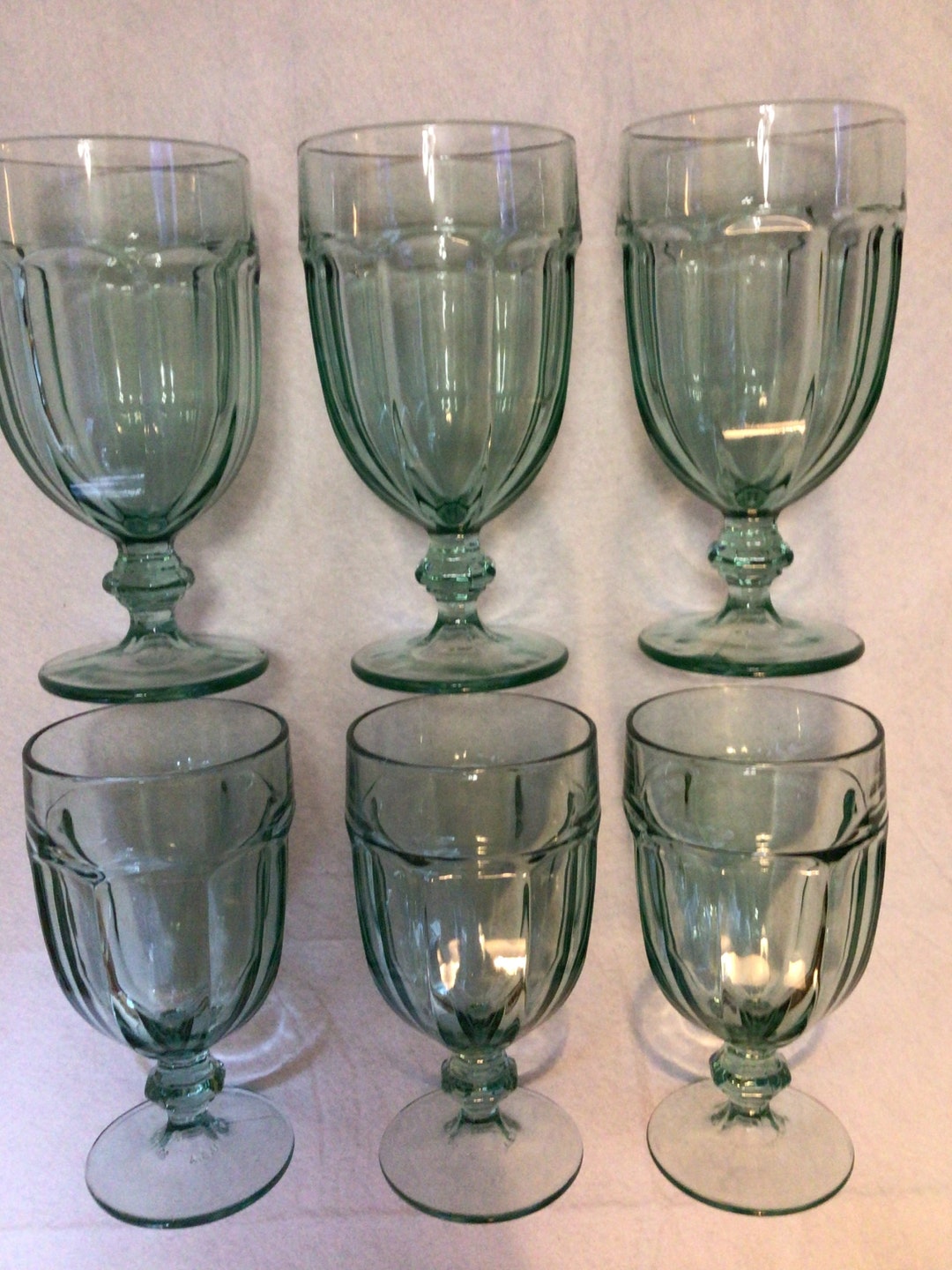 10 Libbey Duratuff Spanish Green Gibraltar Iced Tea / Water Goblets 7