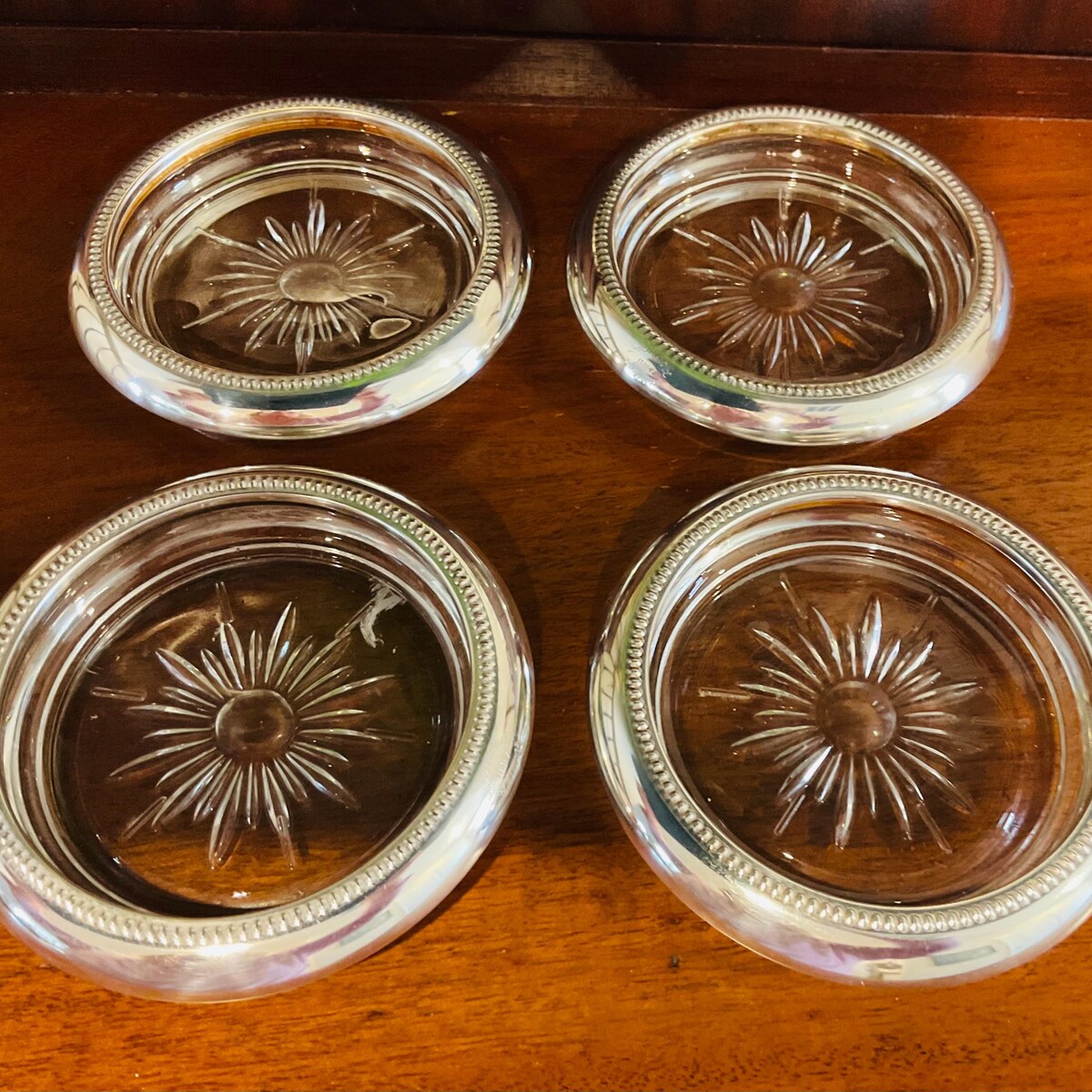 Vintage Leonard Italy Silverplate Starburst Coasters – Set of 4 – Mid-century Modern Barware – 1940s Italian Silver - Etsy