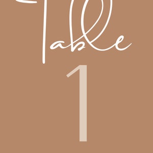Neutral Boho Wedding Table Number Template