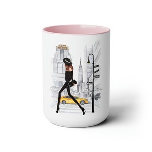 New Yorker Two-Tone Coffee Mugs, 15oz