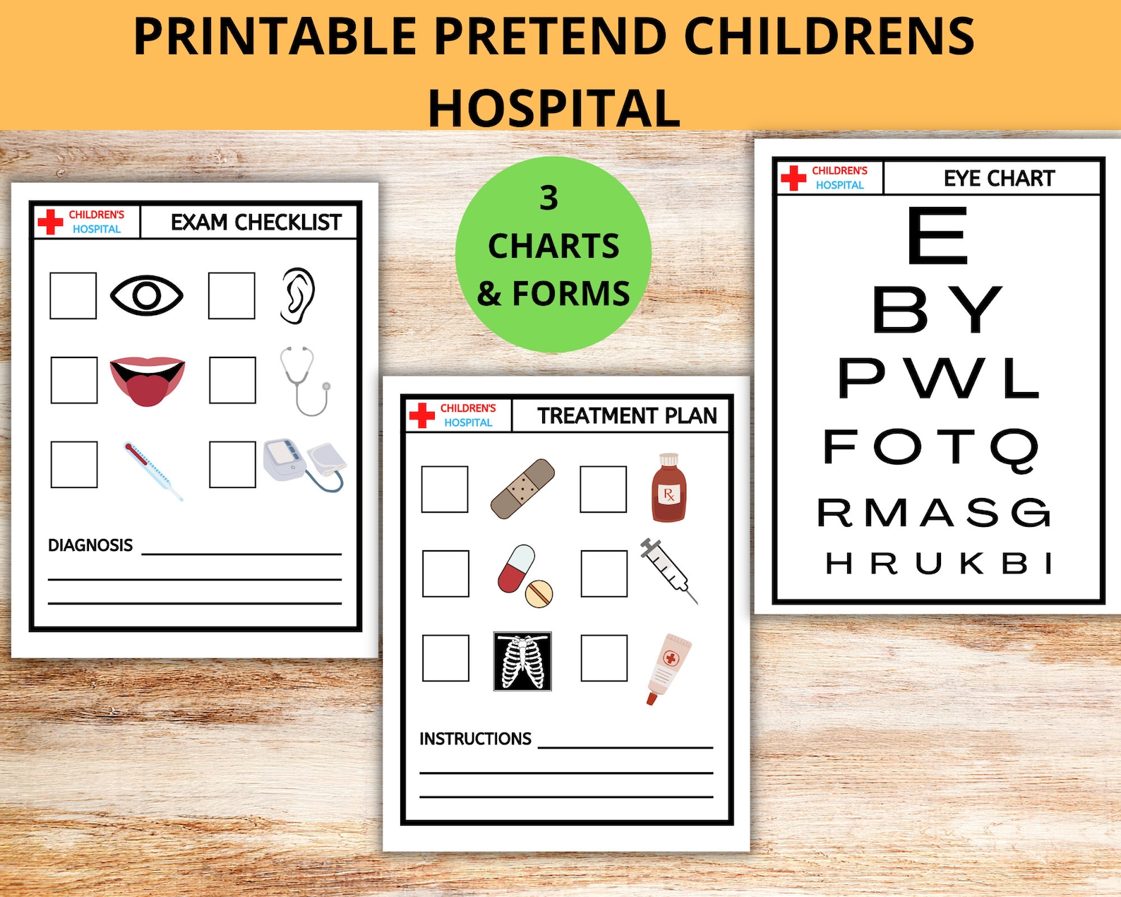 PRINTABLE Doctor Dramatic Play Set | Hospital Pretend Play | Dramatic ...