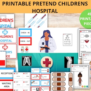 PRINTABLE Doctor Dramatic Play Set | Hospital Pretend Play | Dramatic Play BUNDLE |  Preschool Homeschool Activity | Kids Pretend Doctor