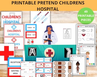 Ensemble de jeu dramatique Doctor à imprimer | Jeu de simulation à l'hôpital | BUNDLE pièce de théâtre dramatique | Activité préscolaire pour l'école à la maison | Faire semblant de docteur pour enfants