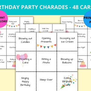 Slumber Party Charades | Printable Sleepover Games for Girls | Birthday Party Activities | Birthday Party Sleepover Games