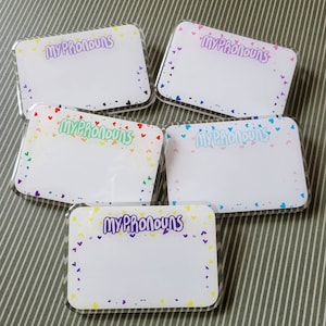 Writable Pronoun Pins Pride Edition