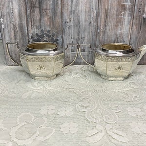 Vintage Hamo Silver Plated Creamer and Sugar Bowl