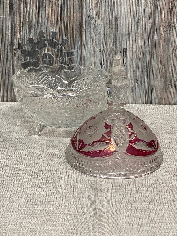 Vintage Ruby Crystal Dish - image 3