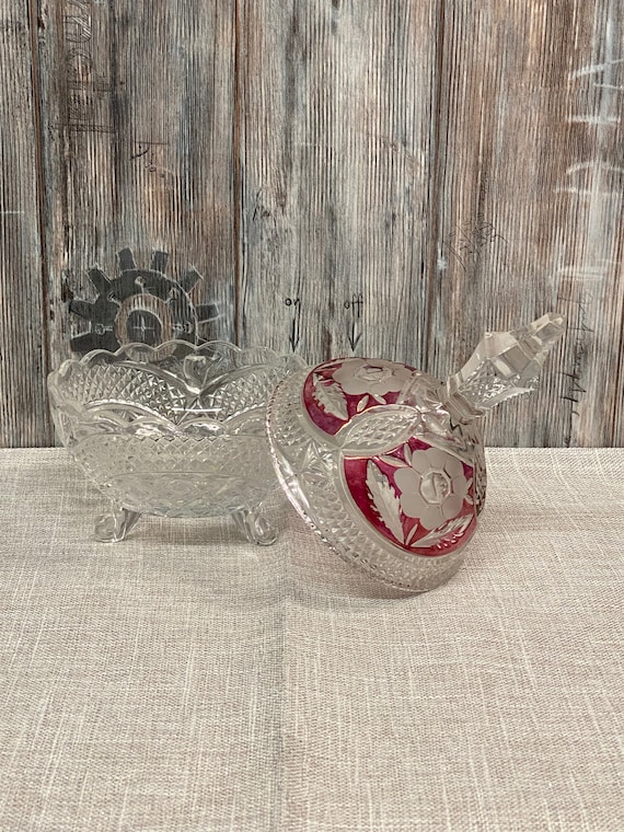 Vintage Ruby Crystal Dish - image 2