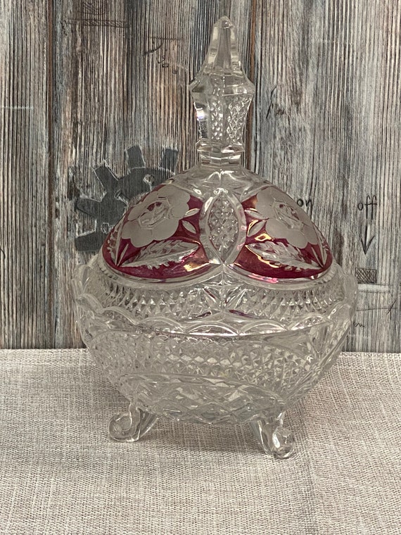 Vintage Ruby Crystal Dish - image 1