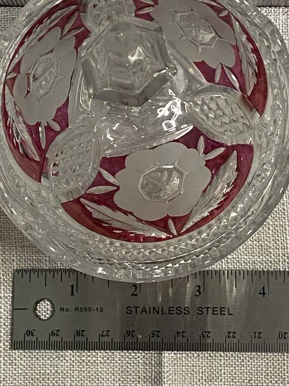 Vintage Ruby Crystal Dish - image 8