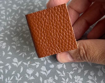 Mini Leather Journal 1.46" - Handmade Brown Pocket Notebook | 70 Pages Canson 160gsm