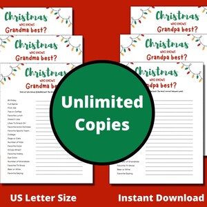 Printable Christmas Games, Family Christmas Games, Fun Holiday Games