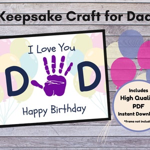 Keepsake handprint craft for dad's birthday.
