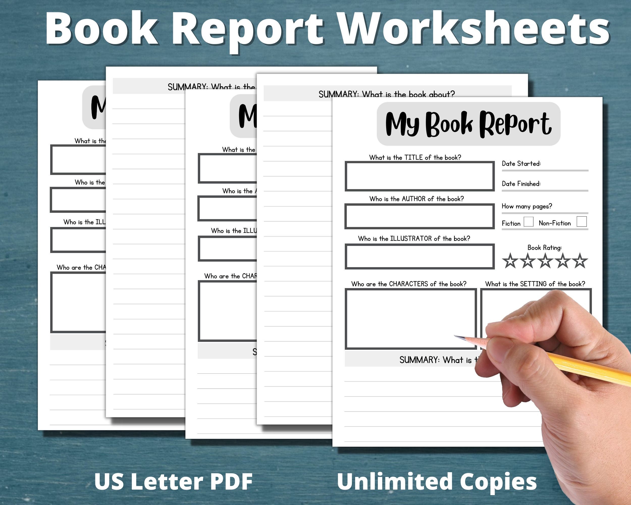 Kids Book Review Template, Book Report Worksheet, Summer Reading Book ...