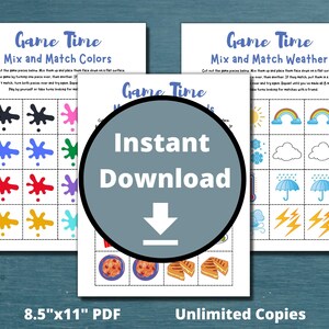 Memory Games for Kids Printable Matching Games for Toddlers Preschool Memory Games for Kids Printable Matching Games for Toddlers Preschool