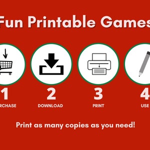 Printable Christmas Games, Family Christmas Games, Fun Holiday Games