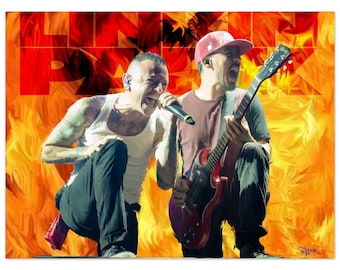 リンキン パーク ビンテージ ポスター グループ ショット ファンキー