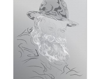 Lubavitcher Rebbe Vector Design Poster Stampa