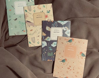 Vintage themed mini notebooks with lined pages