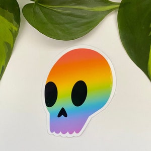 Rainbow Skull Sticker