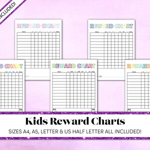 Kinder-Belohnungskarte | Kinderbelohnung | Kinder-Belohnungskarte | Druckbares Kinder-Motivationskarte | Belohnungskarte für Kinder | Behavior Chart Druckbare PDF