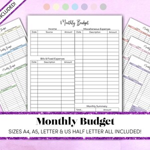 Monthly Budget Planner | Monthly Budget Template | Monthly Budget Printable Sheet | Budget Tracker | Expenses Tracker PDF | Easy Budgeting