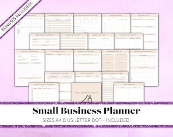 Planner voor kleine bedrijven | Afdrukbare businessplanner | Ondernemersplanner | SWOT-analyse | Beheer van sociale media | Afdrukbaar bedrijf