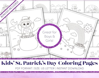 St. Patrick's Day Coloring Pages | St. Patty's Day Coloring Sheets | St Patricks Day Coloring Pages for Kids | Easter Classroom Activity PDF