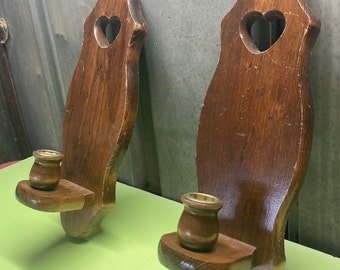 Wooden Candle Sconces