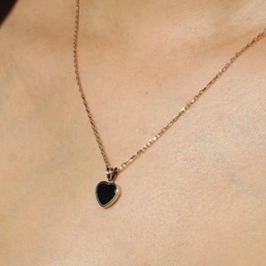 14k solid gold heart pendant necklace
