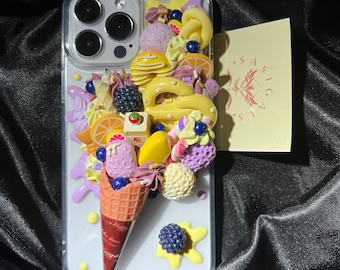 Raspberry Ice Cream Inspired Decoden Phone Case For All Brand