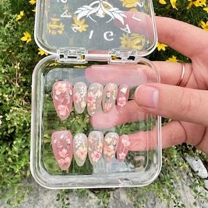 Premium Pink Magnolia Press On Nail