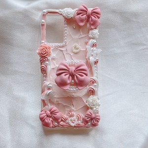 Princess Style Pink Bow Decoden Phone Case For All Brand