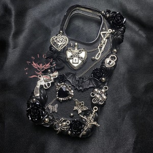 Silver And Black Galaxy Skull Decoden Phone Case For All Brand