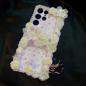 Violet Baroque Style Decoden Phone Case For All Brand