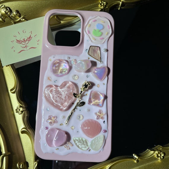Pink Stones Mosaic Phone Case For All Brand