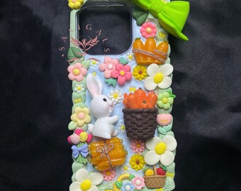 Cute Carrot Bunny Decoden Phone Case