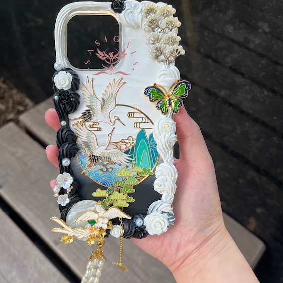Chinese Style Fairyland Crane Decoden Phone Case For All Brand