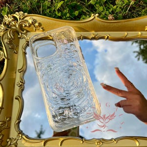 Mini Whales Custodia trasparente in resina 3D Wave per telefono di tutte le marche