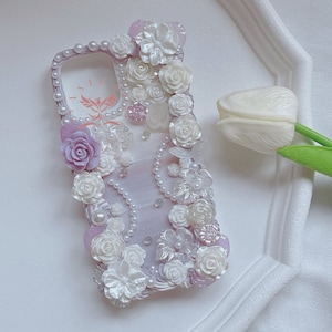 Light Purple Rococo Style Decoden Phone Case For All Brand