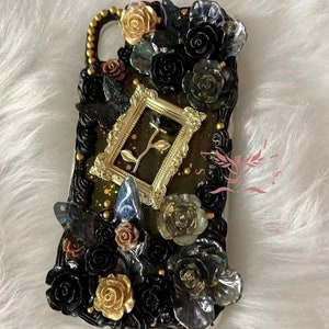Gold And Black Roses Decoden Phone Case For All Brand
